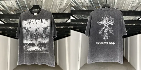 Fear of God Essentials Graphic Washed Gray T-Shirt - 1