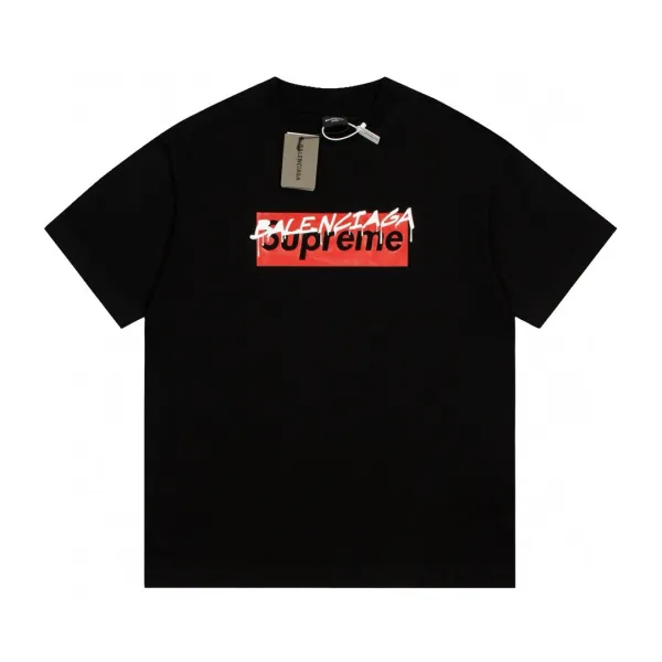 Balenciaga x Supreme Box Logo Black T-Shirt - 1
