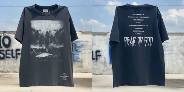 Union x Fear of God Essentials Graphic T-Shirt Black - 1