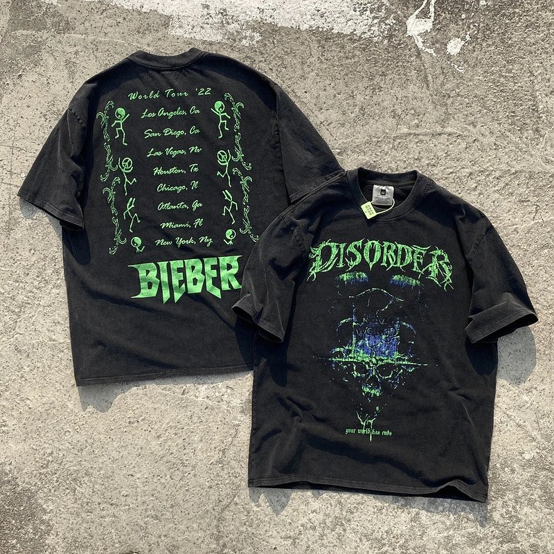 Bieber x Disorder World Tour '22 Graphic T-Shirt Black