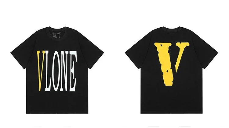 Vlone Black Yellow T