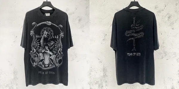 Fear of God Essential Graphic Tee Black T-Shirt - 1