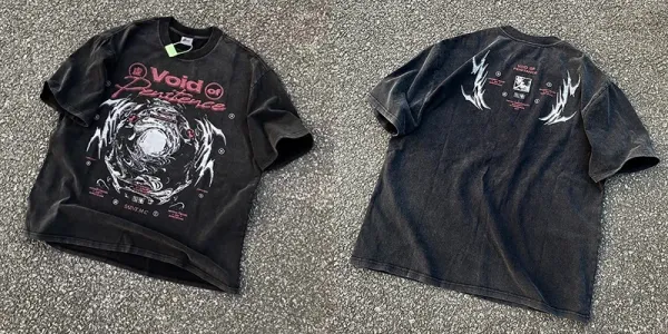 Void of Penitence Swirl Graphic T-Shirt Black - 1