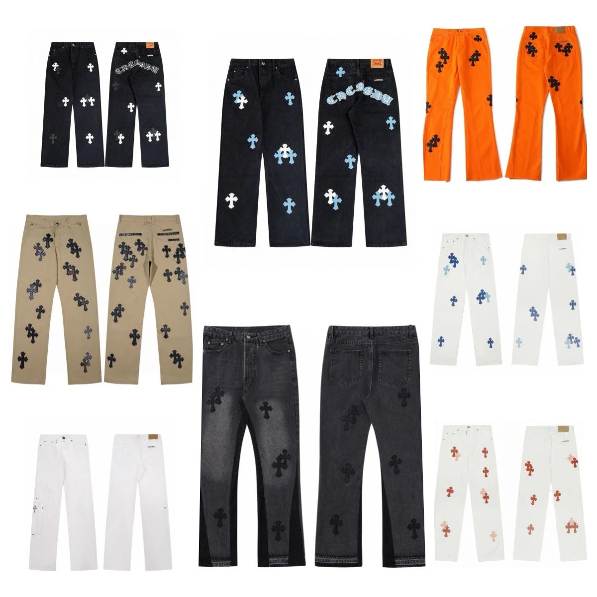 Chrome Hearts Cross Embroidered Jeans