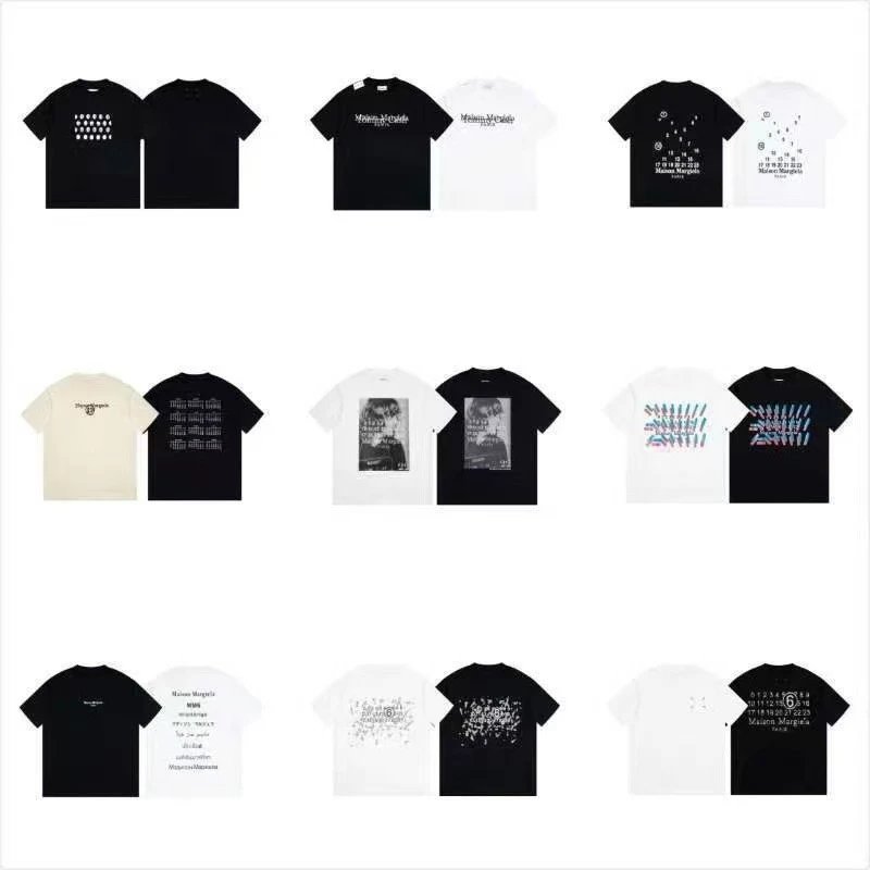 Maison Margiela Black and White Graphic T-Shirts