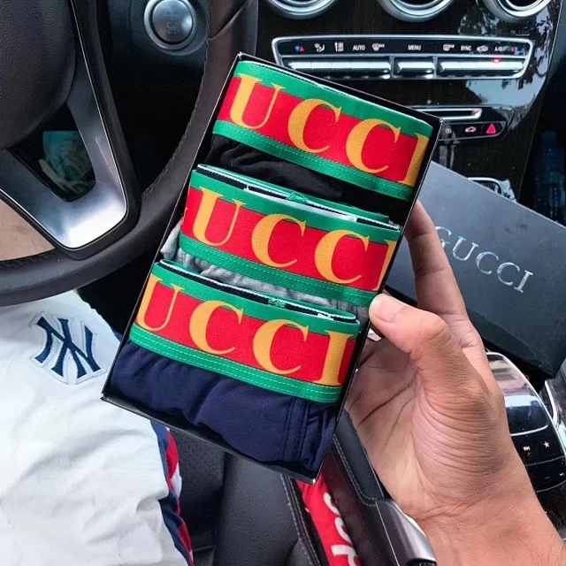 Gucci Underwear Men's bee-patch boxer briefs, 3-piece set product detail image 2