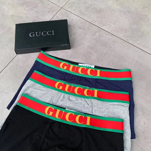 Gucci Underwear Men's bee-patch boxer briefs, 3-piece set product detail image 7