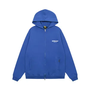 Represent Owners Club Zip-Up Hoodie Blue