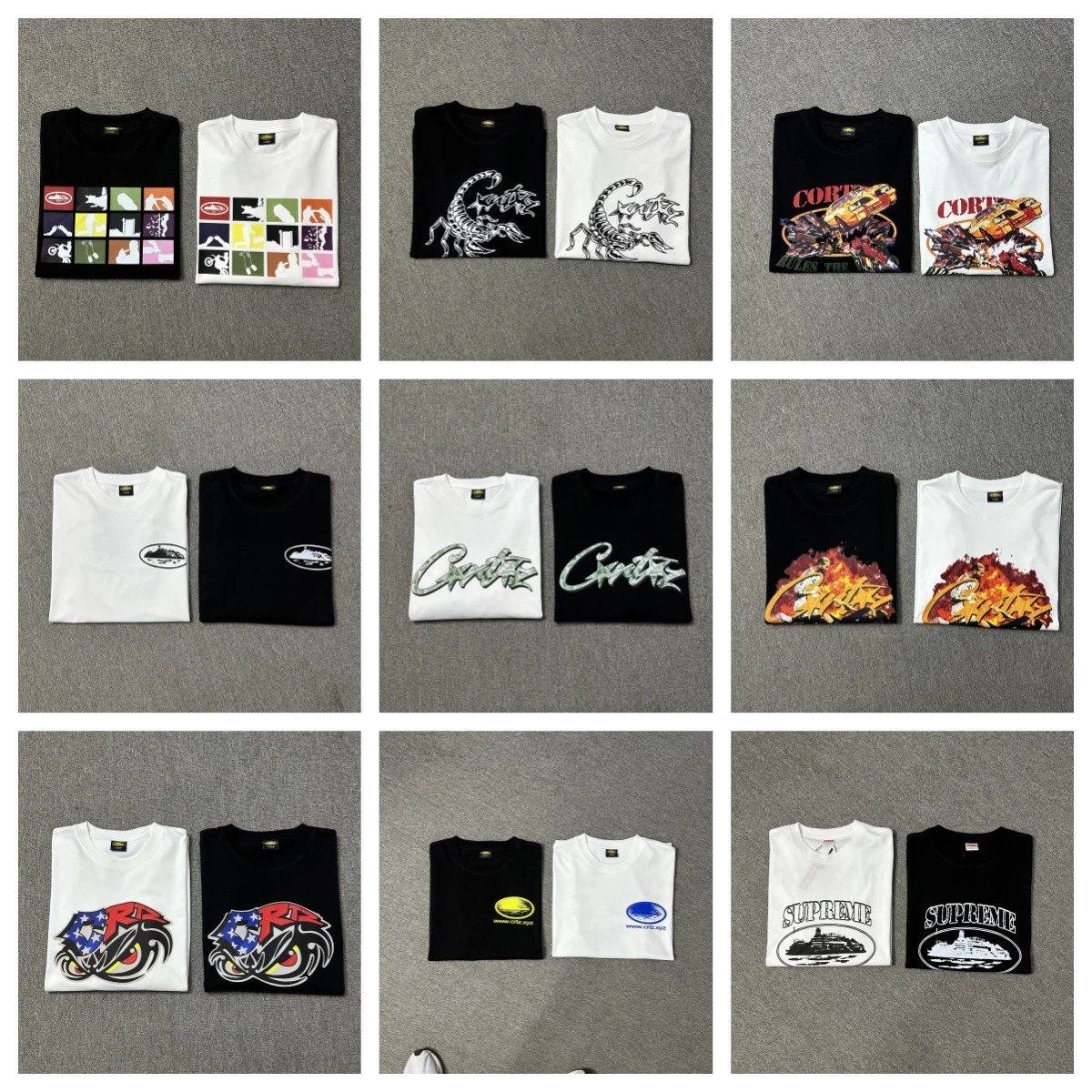 Cortez Black and White Graphic T-Shirt Combo Pack