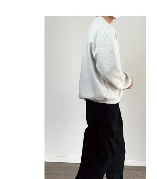 Design Quicis Henley Sweatshirt Light Gray Sweater - 23