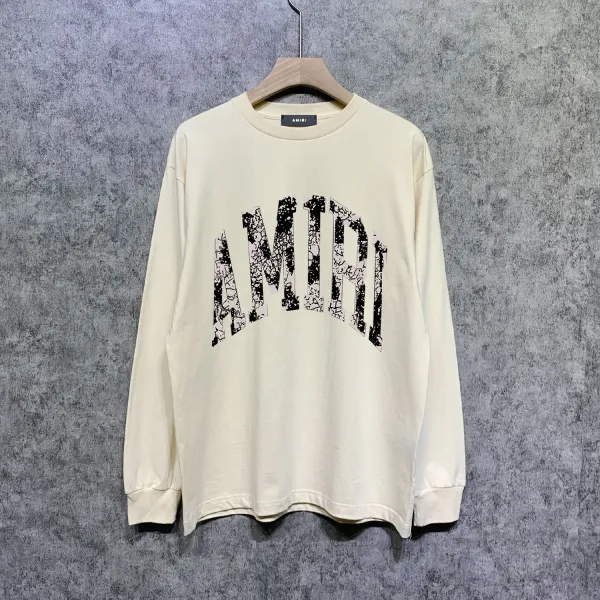 Amiri Arch Logo Distressed Gray Sweatshirt Sweater - 8