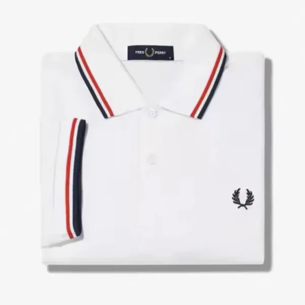 Fred Perry Twin Tipped Polo White Polo Shirt - 1