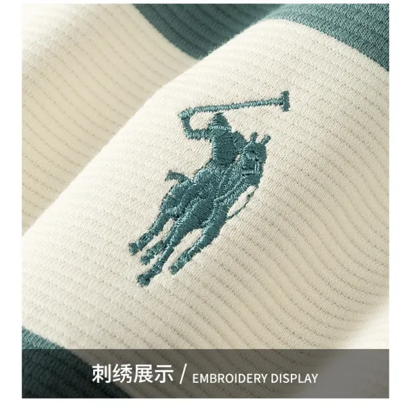Polo Ralph Lauren Striped Polo Shirt in Teal and Beige Tops.polo - 21