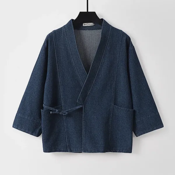 Design Haori Jacket Navy Blue Outerwear - 1