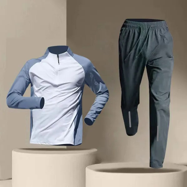Design Performance Half-Zip Base Layer and Track Pants Set Activewear - 1