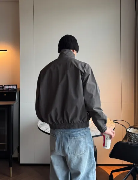 Design Bomber Jacket Olive Gray Outerwear - 13
