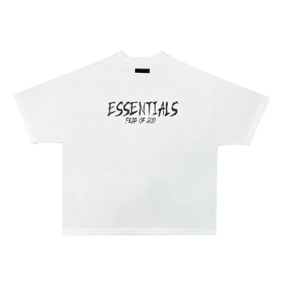 Fear of God Essentials Logo Print White T-Shirt - 1
