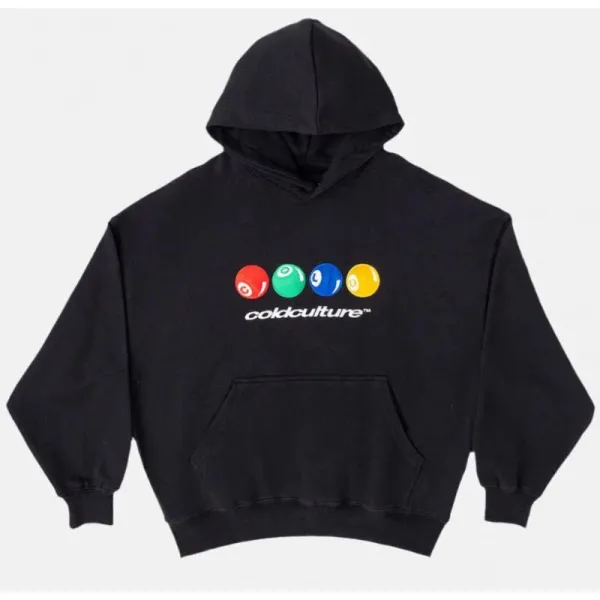 Design Cold Culture Billiard Balls Hoodie Black Hoodie - 1