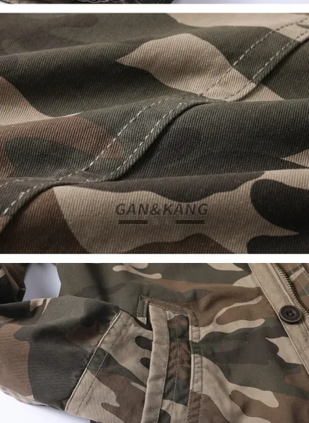 Design Camouflage Military-Style Field Jacket Multicolor Outerwear Outerwear.jacket - 14
