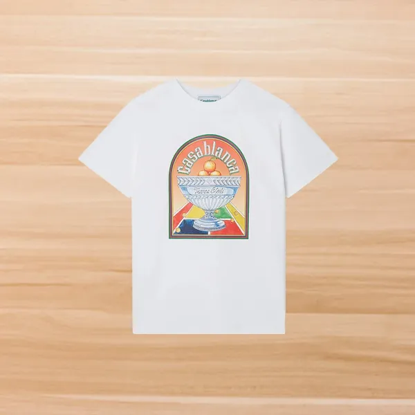 Casablanca Tennis Club Arch Print White T-Shirt - 1