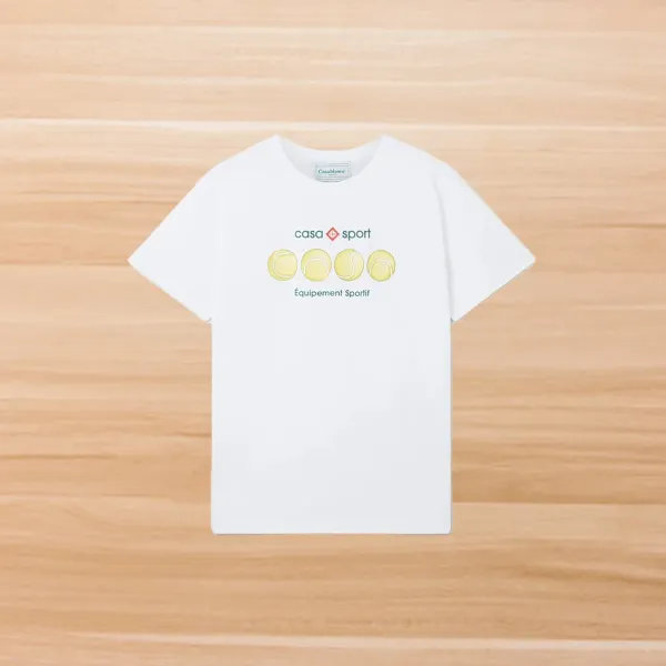 Casablanca Casa Sport Tennis Ball Graphic White T-Shirt - 1