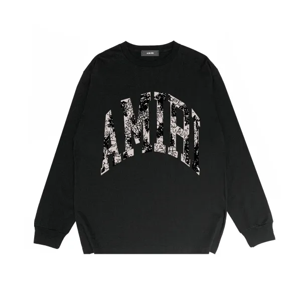 Amiri Arch Logo Distressed Gray Sweatshirt Sweater - 13