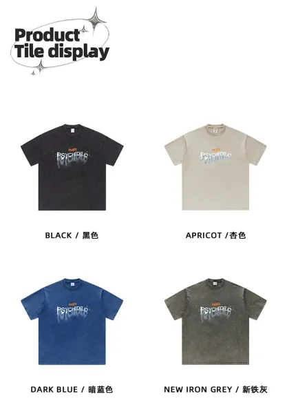 Design Psychedelic Graphic Washed Black T-Shirt - 9