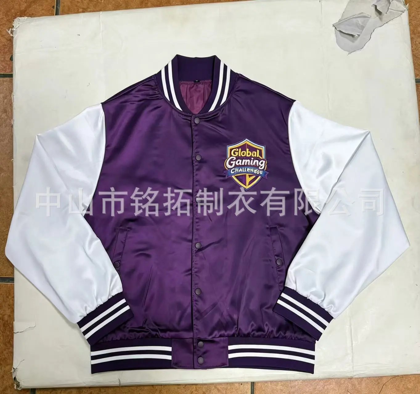 Design Custom Varsity Jacket Purple and White Baseball Jacket Outerwear Jacket - 10