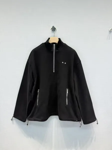 Design Half-Zip Fleece Pullover Black Outerwear - 6