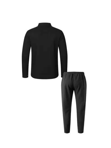 Design Waffle-Texture Utility Jacket and Track Pants Set Black - 12
