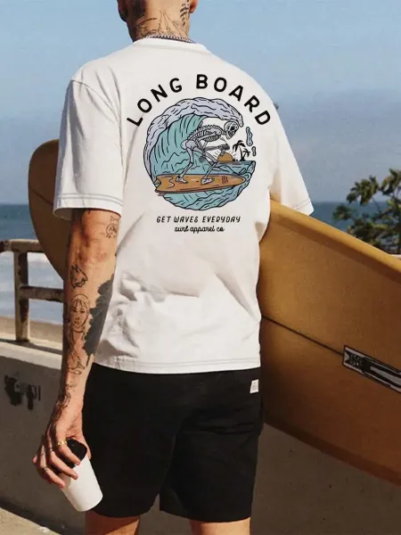 Design Surf Apparel Co Long Board Graphic Shirt Navy Shirt - 11