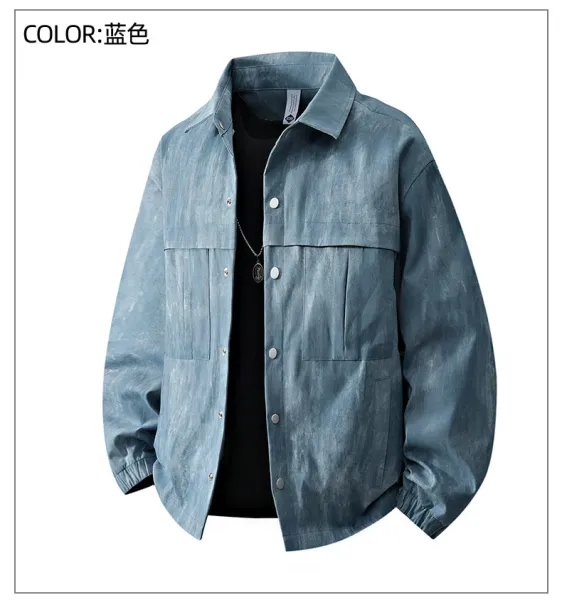 Design Acid Wash Gray Oversized Shirt Jacket Outerwear.jacket - 26