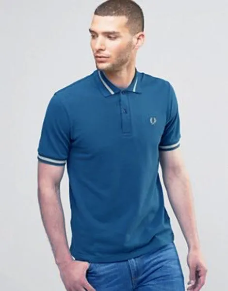 Fred Perry Twin Tipped Polo Olive Green Polo Polo Shirt - 8