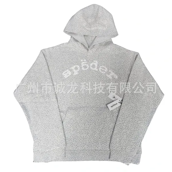 Spöder Dotted Print Hoodie Gray - 1