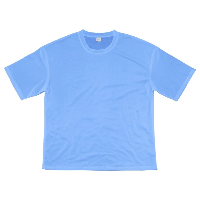 Design Oversized Two-Piece Set Light Blue Streetwear T-Shirt and Shorts - 35