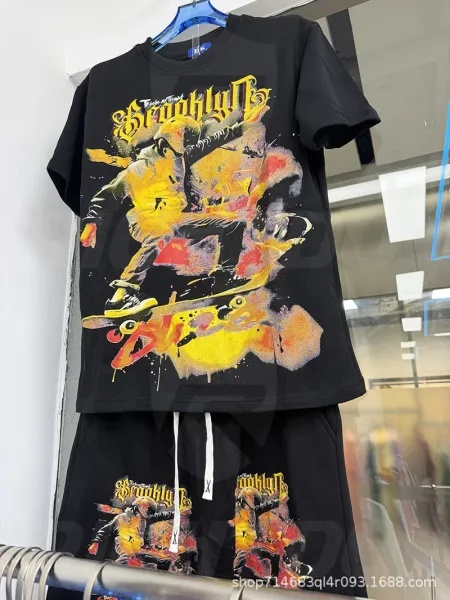 Hellstar Present Eagle Graphic T-Shirt and Sweatpants Set Multicolor - 22