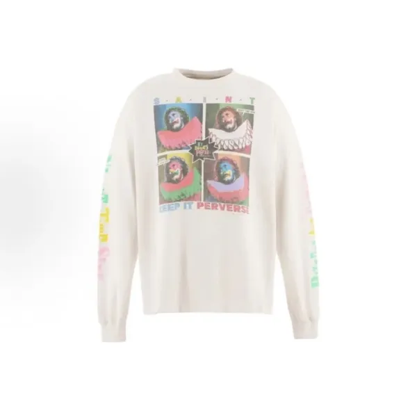Broken Planet Keep It Perverse Graphic Long-Sleeve T-Shirt White - 1
