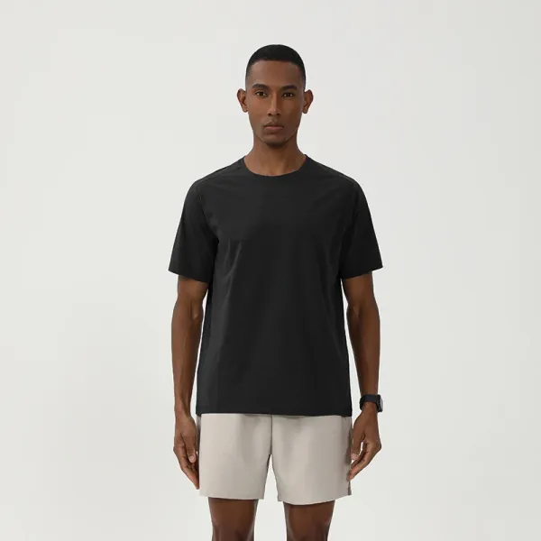 Design Essential Crew Neck Black T-Shirt - 1