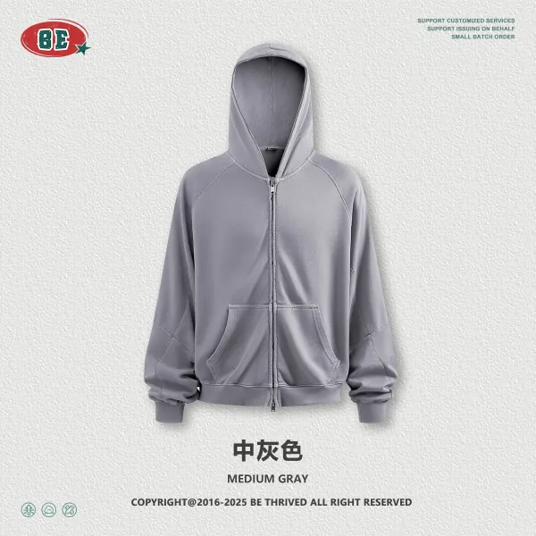Design BE Thrived Zip-Up Hoodie Medium Gray Hoodie - 1