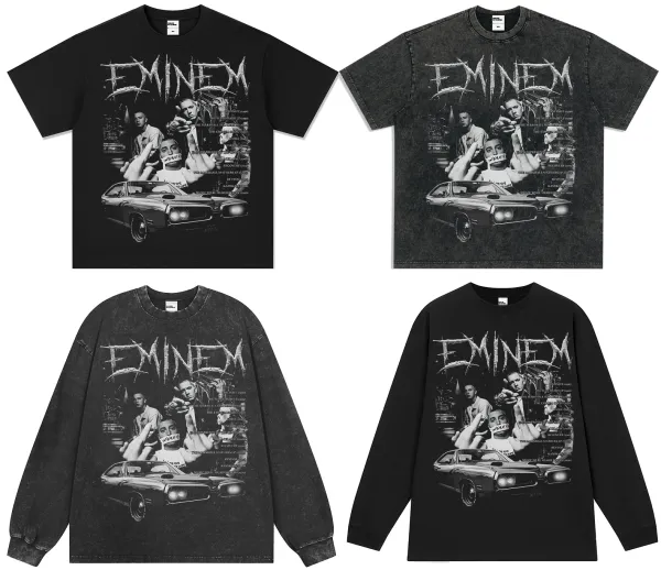 Design Eminem x The Slim Shady Graphic Washed Black T-Shirt T-Shirts - 13