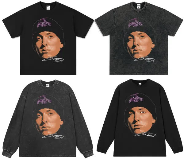 Design Eminem x The Slim Shady Graphic Washed Black T-Shirt T-Shirts - 17