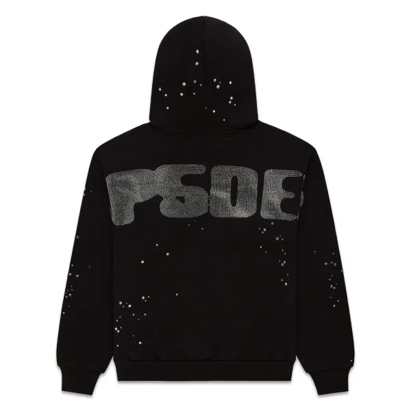 PSD Crystal-Embellished Hoodie Black - 1
