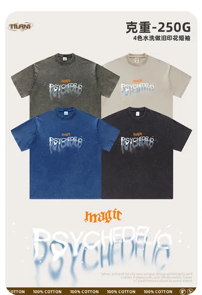 Design Psychedelic Graphic Washed Black T-Shirt - 6