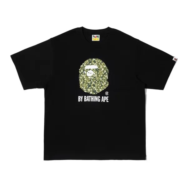A Bathing Ape Camo Ape Head Black T-Shirt - 1