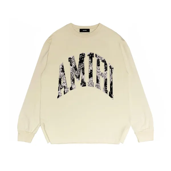 Amiri Arch Logo Distressed Gray Sweatshirt Sweater - 17