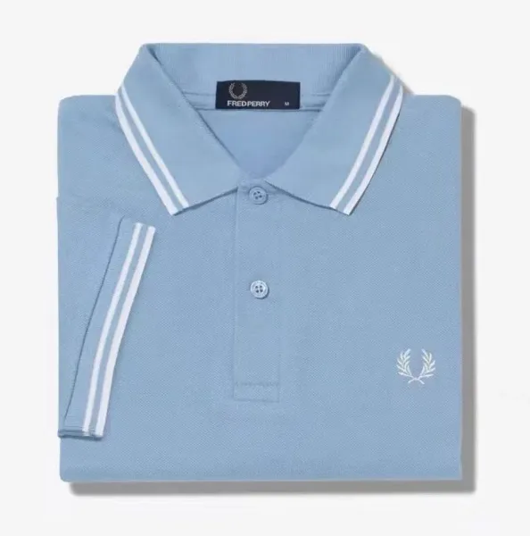 Fred Perry Twin Tipped Polo Light Blue Tops Polo - 1