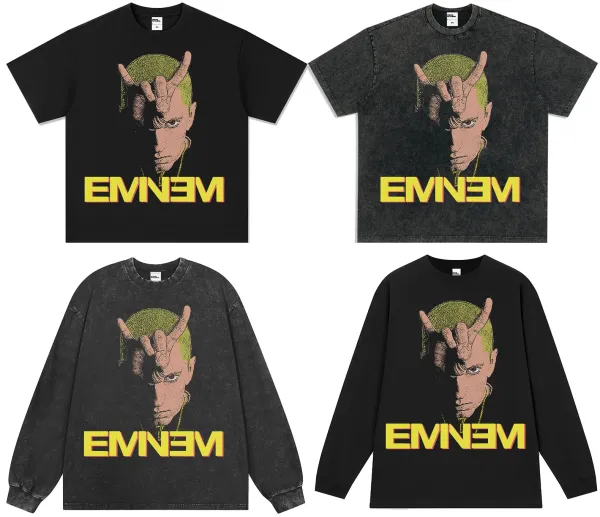 Design Eminem x The Slim Shady Graphic Washed Black T-Shirt T-Shirts - 9