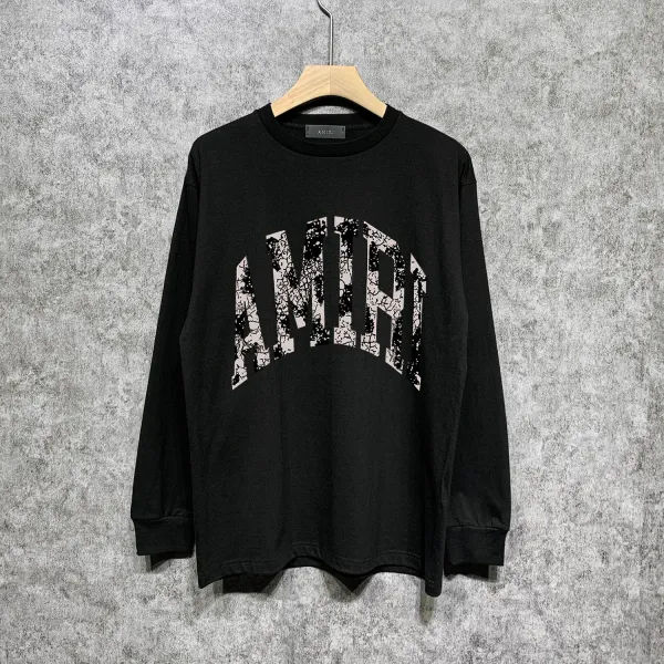 Amiri Arch Logo Distressed Gray Sweatshirt Sweater - 3