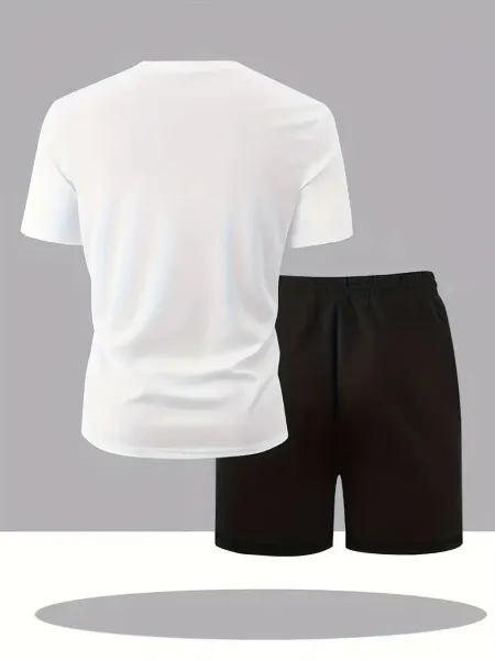 Design Paris Graphic Set Black Red Sporty T-Shirt and Shorts - 10