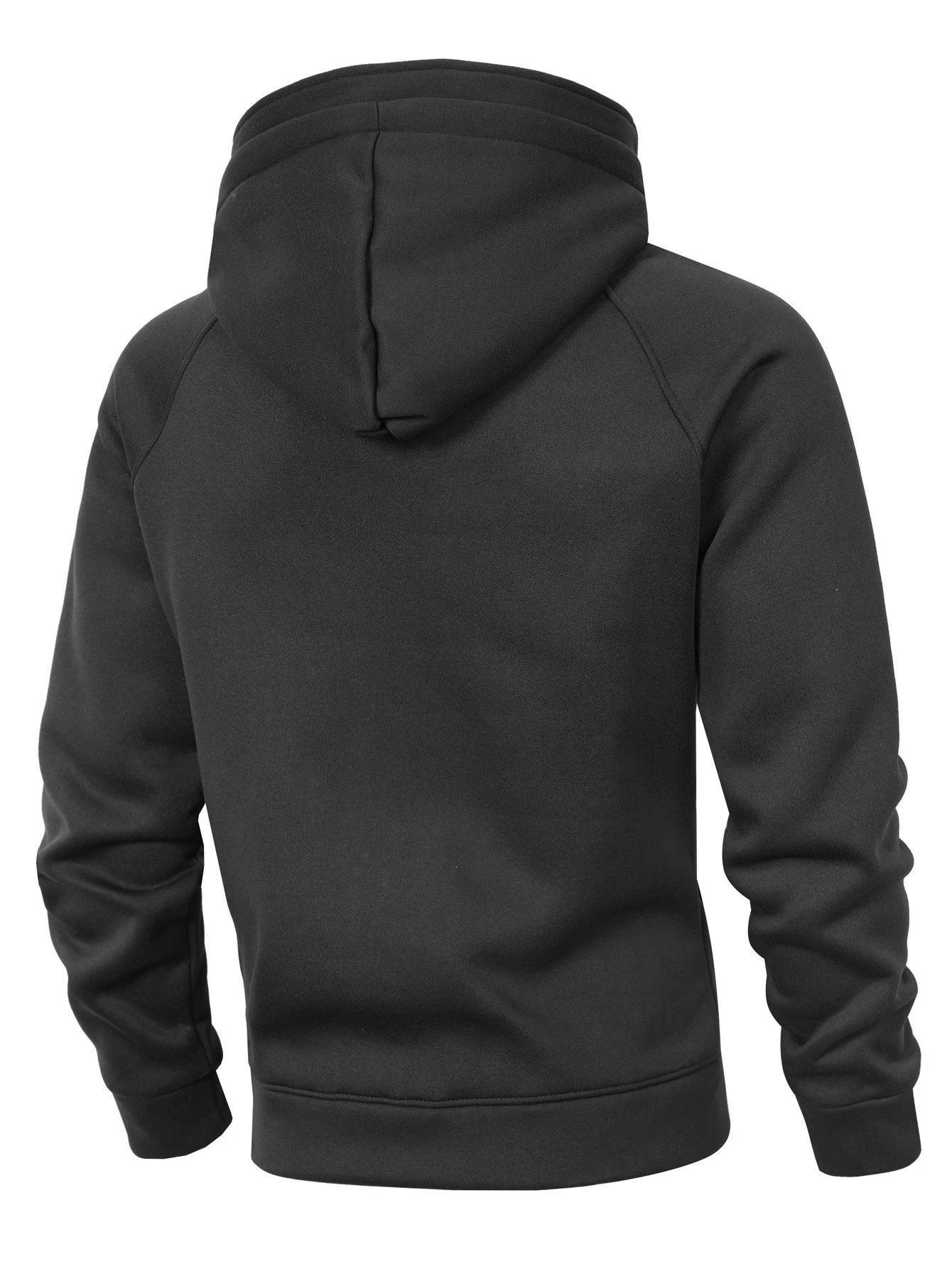 Design Zip-Up Hoodie with Utility Pockets Charcoal Gray Hoodie - 19